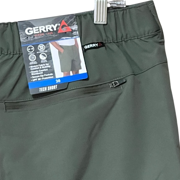 Gerry Tech Short 36 Green Stretch UV Protection Multi-Pocketed Outdoors NWT - Picture 9 of 12